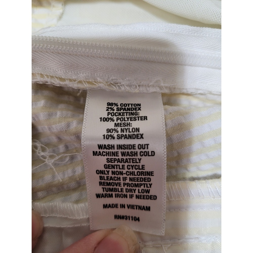 NWT Kim Rogers Seersucker shorts Womens 14‎ Yellow White Striped